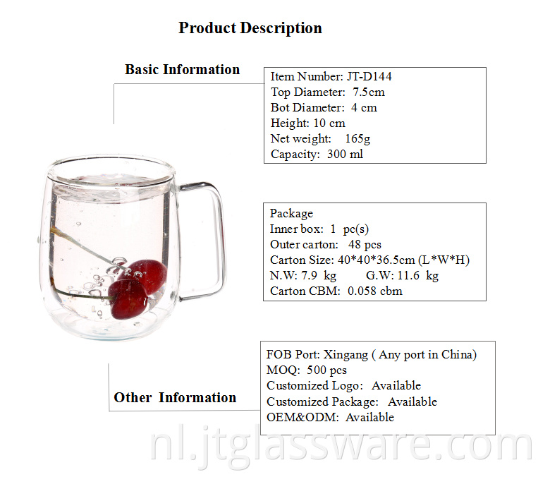 Glass Milk Cup with Handle